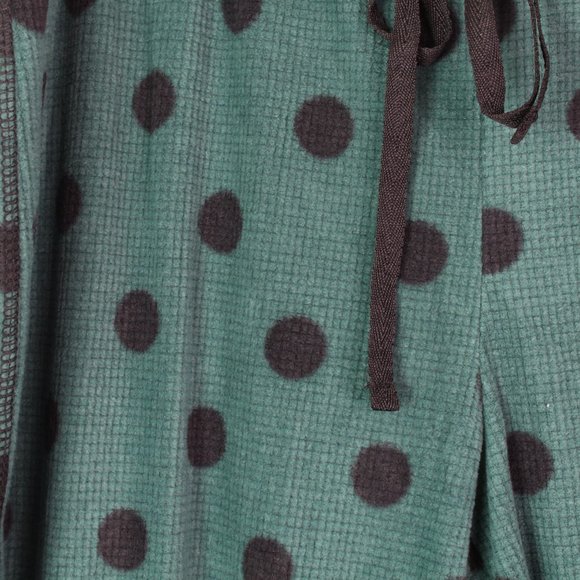 PJ Couture Micro Fleece Polka Dot Pajama Pants Green L - Picture 3 of 6